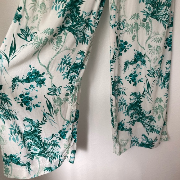 Bohemian Anthropologie ett;twa Wide Leg Green and White Pants - Picture 4 of 9